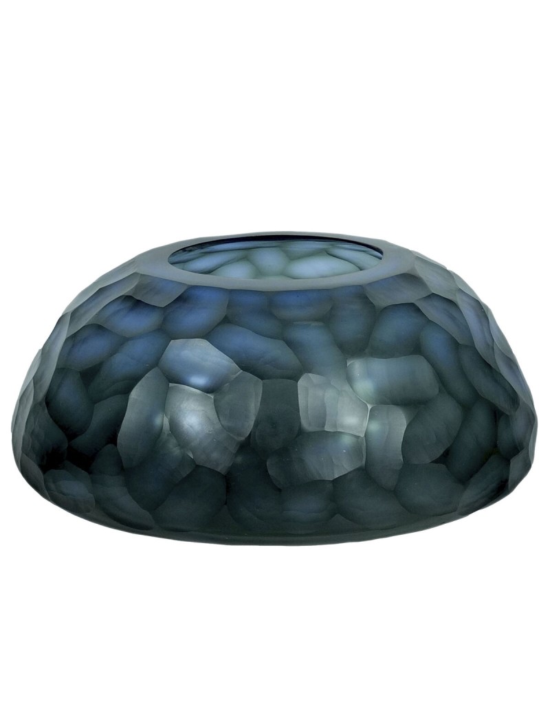 Jarrón Home ESPRIT Azul Cristal Moderno 33 x 33 x 14 cm