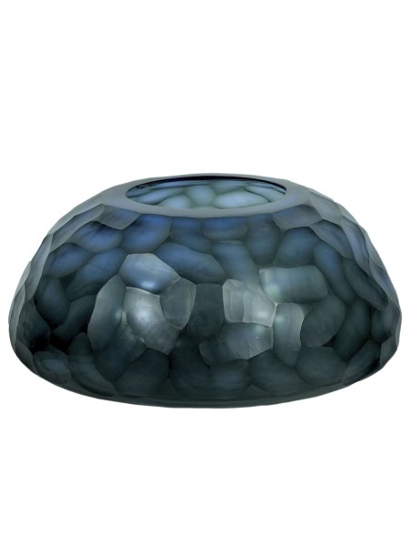 Jarrón Home ESPRIT Azul Cristal Moderno 33 x 33 x 14 cm
