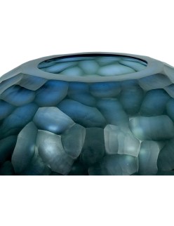 Jarrón Home ESPRIT Azul Cristal Moderno 33 x 33 x 14 cm