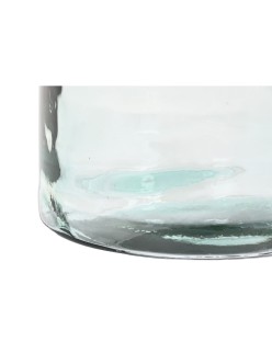 Jarrón Home ESPRIT Transparente Junco Cristal reciclado Natural 35 x 35 x 45 cm