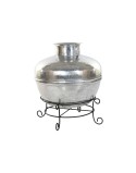 Vaso Home ESPRIT Nero Argentato Alluminio Ferro 75 x 75 x 90 cm