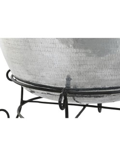 Jarrón Home ESPRIT Negro Plateado Aluminio Hierro 75 x 75 x 90 cm