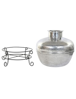 Vase Home ESPRIT Schwarz Silberfarben Aluminium Eisen 75 x 75 x 90 cm