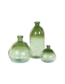 Jarrón Home ESPRIT Verde Cristal reciclado 31 x 31 x 32 cm