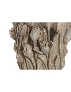 Jarrón Home ESPRIT Gris Cemento Tulipán 29 x 27 x 32 cm