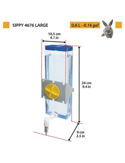 Ciotola per animali domestici Ferplast Sippy 4676 Acciaio inossidabile 600 ml Trasparente Roditori