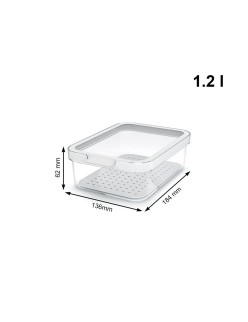 Récipient de Conservation des Aliments Rotho Rondo Cauma Blanc Transparent 1,2 L