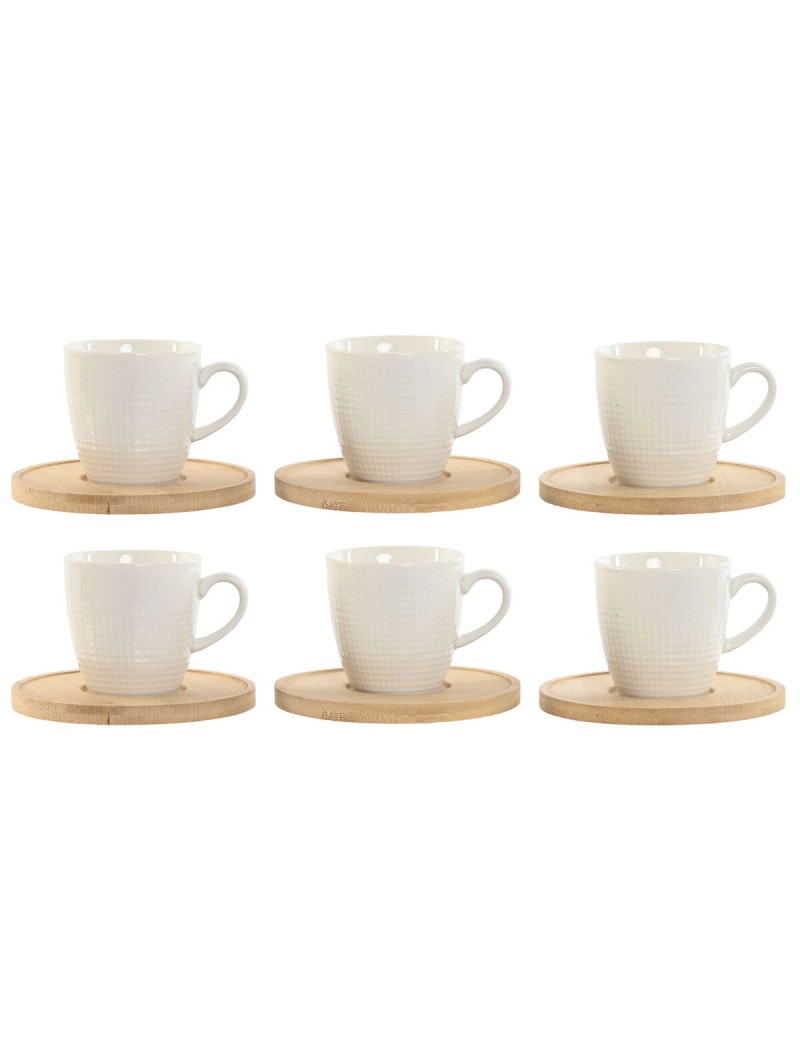 Ensemble de tasses à café Home ESPRIT Blanc Bambou Porcelaine 90 ml