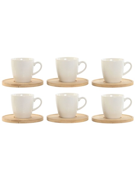 Ensemble de tasses à café Home ESPRIT Blanc Bambou Porcelaine 90 ml