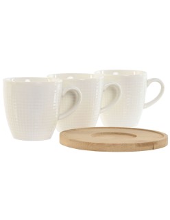 Ensemble de tasses à café Home ESPRIT Blanc Bambou Porcelaine 90 ml