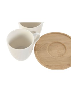 Ensemble de tasses à café Home ESPRIT Blanc Bambou Porcelaine 90 ml