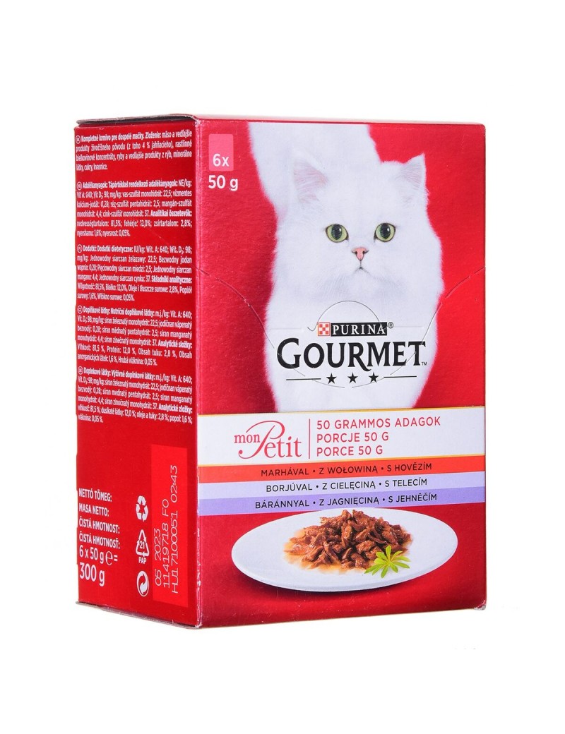 Katzenfutter Purina Gourmet Rindfleisch Lamm 6 x 50 g