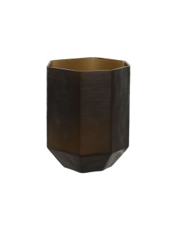 Jarrón Home ESPRIT Gris oscuro Cristal Moderno 18 x 18 x 22 cm