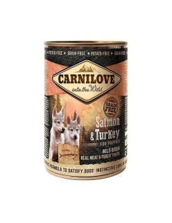 Alimentation humide Carnilove Into the Wild Salmon & Turkey for Puppies Saumon Dinde Poisson 400 g