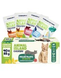Comida para gato ANIMAL ISLAND Everyday Beef, chicken, turkey and white fish fillets in broth 40 x 85 g