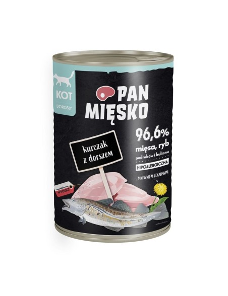 Comida para gato PAN MIĘSKO Mr. Meat Chicken con bacalao Pollo 400 g