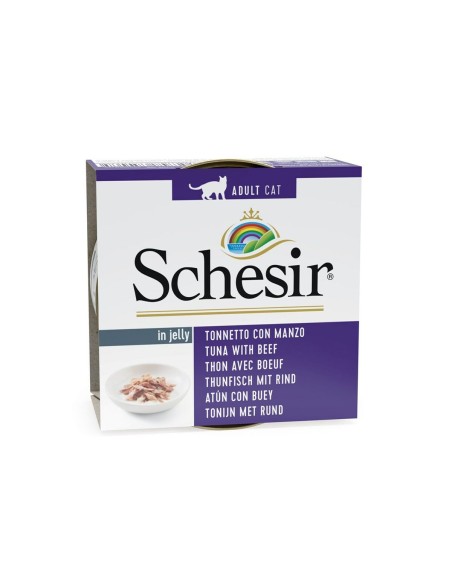 Comida para gato Agras Pet Foods SCHESIR Tuna with beef in jelly Pescado 85 g