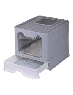 Arenero para Gatos Diamentiq Yoko Blanco Gris Plástico