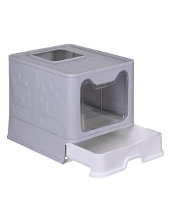 Arenero para Gatos Diamentiq Yoko Blanco Gris Plástico