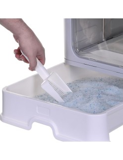 Caixa de Areia para Gatos Diamentiq Yoko Branco Cinzento Plástico