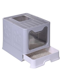 Arenero para Gatos Diamentiq Yoko Blanco Gris Plástico