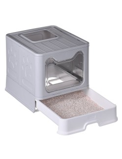 Arenero para Gatos Diamentiq Yoko Blanco Gris Plástico