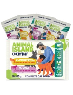 Comida para gato ANIMAL ISLAND Everyday Veal and poultry with liver 4 x 85 g