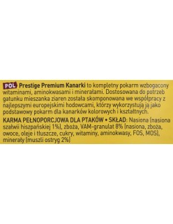 Comida para pájaros Versele-Laga Prestige Premium Canaries 2,5 kg