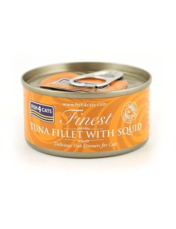 Comida para gato FISH4DOGS FISH4CATS Tuna fillet with squid Pescado 70 g