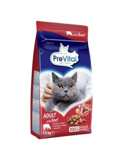 Comida para gato Prevital Carne de vacuno 1,4 Kg
