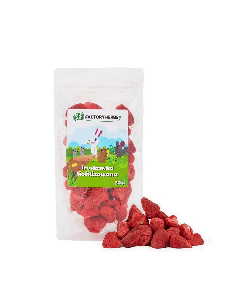 Alimento para Conejos Factoryherbs Freeze-dried strawberries Chinchilla Cobaya Hámster Rata Ratón Roedores Aves