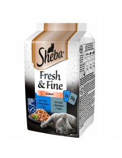 Comida para gato Sheba Fresh Fine Tuna and cod in gravy Pescado 6 x 50 g