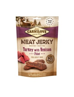 Nourriture Carnilove Meat Jerky Turkey with Venison Adulte Dinde 100 g