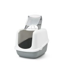 Arenero para Gatos Savic Nestor Jumbo Blanco Beige Plástico