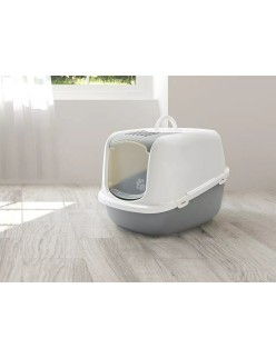 Arenero para Gatos Savic Nestor Jumbo Blanco Beige Plástico