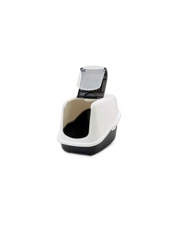 Arenero para Gatos Savic Nestor Blanco Negro Plástico