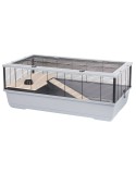 Jaula INTER-ZOO Bernie Wood grey Madera Metal Plástico 100 x 39 x 54 cm