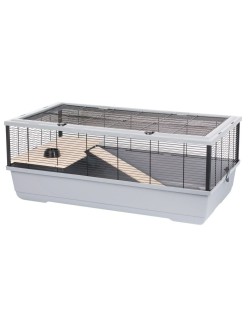 Jaula INTER-ZOO Bernie Wood grey Madera Metal Plástico 100 x 39 x 54 cm