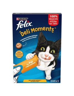 Lanche para Gato Purina Felix Deli Moments Chicken Frango 4 x 10 g