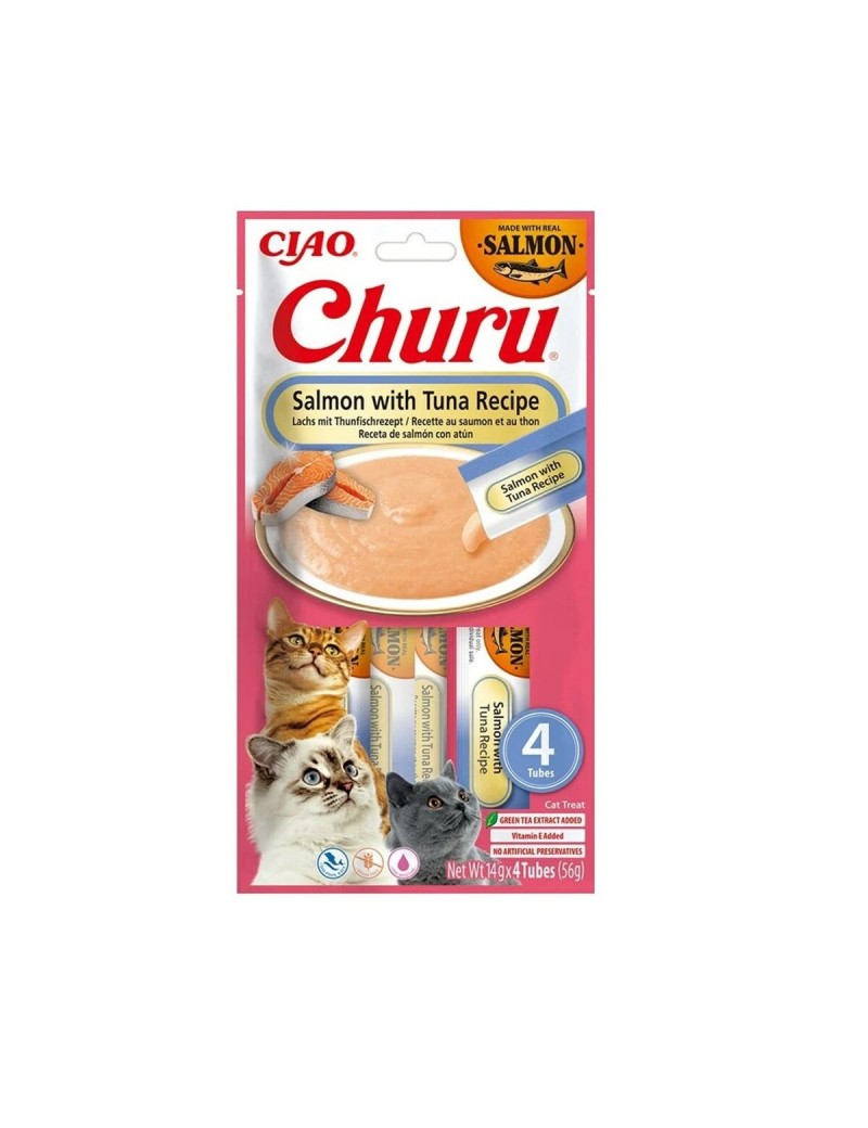 Snack para Gatos Inaba Churu Salmon with tuna recipe