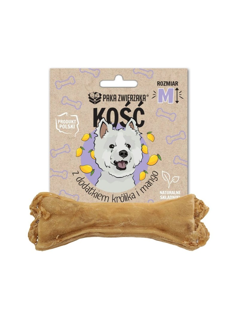 Snack para Perros Paka Zwierzaka Bone with rabbit and mango M 12 cm Conejo 55 g