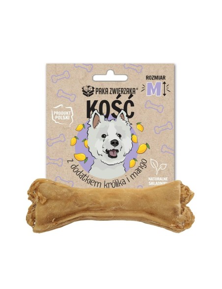 Hundesnack Paka Zwierzaka Bone with rabbit and mango M 12 cm Hase 55 g
