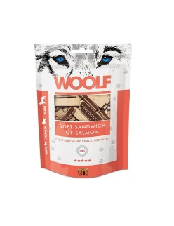 Snack per Cani Woolf Soft Sandwich of Salmon Salmone 100 g