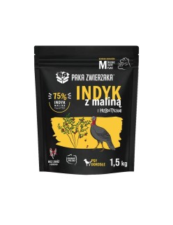 Futter Paka Zwierzaka Turkey with raspberry M Truthahn 1,5 Kg
