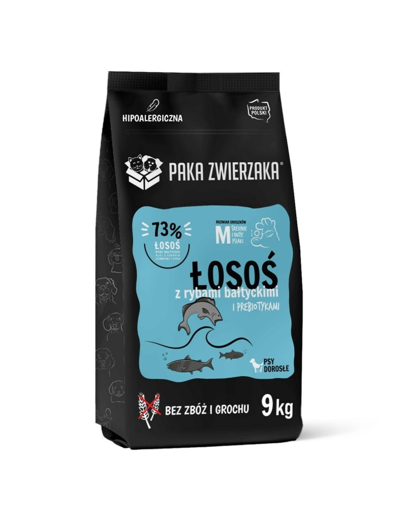 Pienso Paka Zwierzaka Salmon with Baltic fish M Salmón 9 kg
