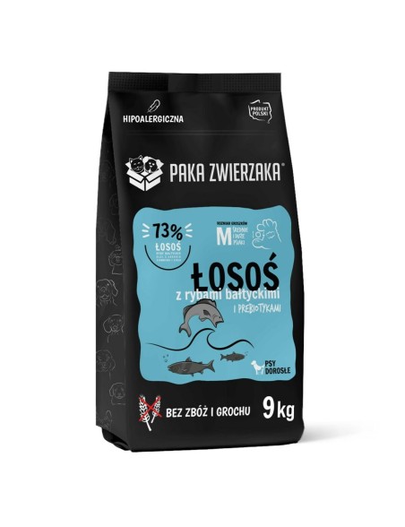 Pienso Paka Zwierzaka Salmon with Baltic fish M Salmón 9 kg