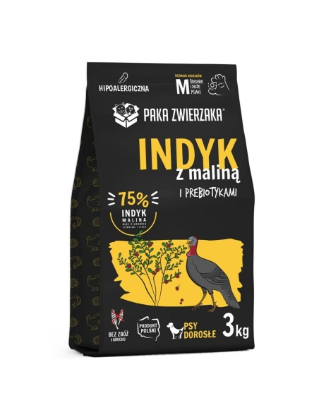 Pienso Paka Zwierzaka Turkey with raspberry M Pavo 3 Kg