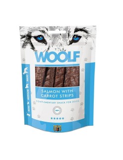 Snack per Cani Woolf Salmon with carrot strips Salmone 100 g