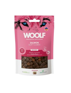 Snack per Cani Woolf Soft Cubes Salmon Salmone 100 g