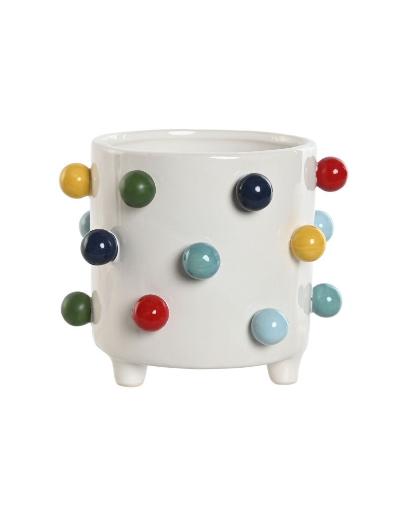 Cache-pot Home ESPRIT Blanc Multicouleur 17 x 17 x 14 cm